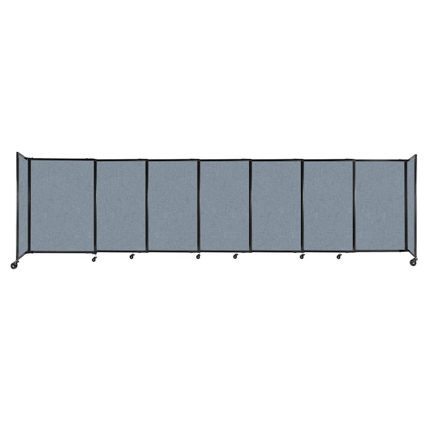 StraightWall Sliding Portable Partition 15'6" x 4' Powder Blue Fabric